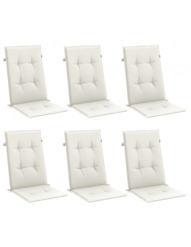 Cuscini Sedia Schiena Alta 6 Crema Mélange 120x50x4 Tessuto