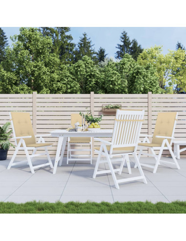 Cuscini Sedia Schiena Alta 4 Beige Mélange 120x50x4 Tessuto