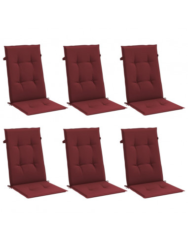 Cuscini Sedia Schiena Alta 2 Rosso Vino Mélange 120x50x4 cm