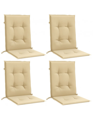 Cuscini Sedia Schiena Bassa 4 pz Beige Mélange 100x50x4 Tessuto