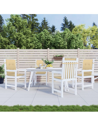 Cuscini Sedia Schiena Bassa 4 pz Beige Mélange 100x50x4 Tessuto