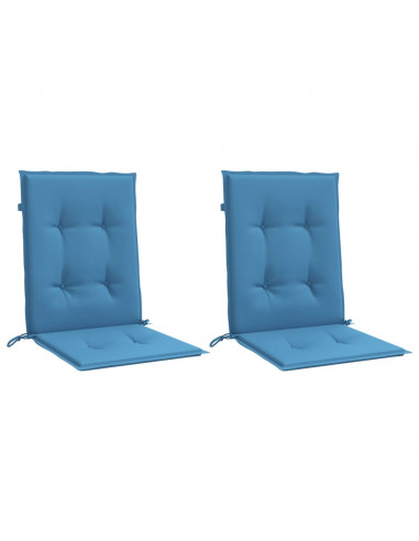 Cuscini Sedia Schiena Bassa 2 pz Blu Mélange 100x50x4 Tessuto