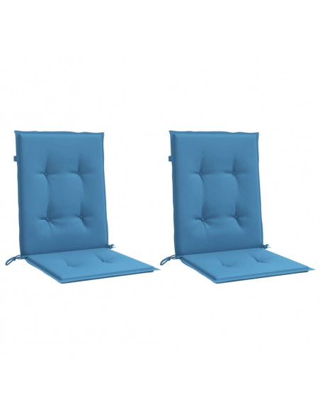 Cuscini Sedia Schiena Bassa 2 pz Blu Mélange 100x50x4 Tessuto