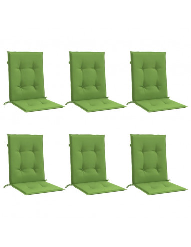 Cuscini Sedia Schiena Bassa 6 pz Verde Mélange 100x50x4 Tessuto