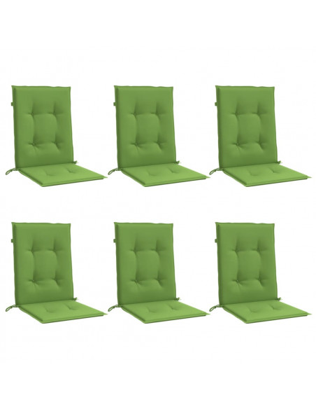 Cuscini Sedia Schiena Bassa 6 pz Verde Mélange 100x50x4 Tessuto