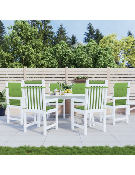 Cuscini Sedia Schiena Bassa 6 pz Verde Mélange 100x50x4 Tessuto