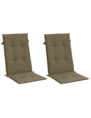 Cuscini Sedia Schiena Alta 2 Tortora Mélange 120x50x4 Tessuto