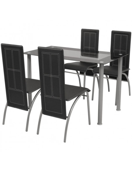 Set Sala Da Pranzo 5 Pezzi Nero