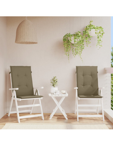 Cuscini Sedia Schiena Alta 2 Tortora Mélange 120x50x4 Tessuto