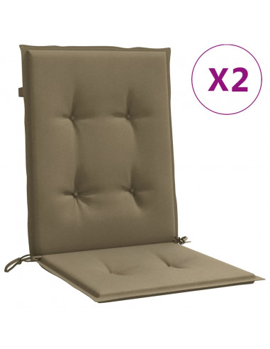 Cuscini Sedia Schiena Bassa 2 pz Tortora Mélange Tessuto