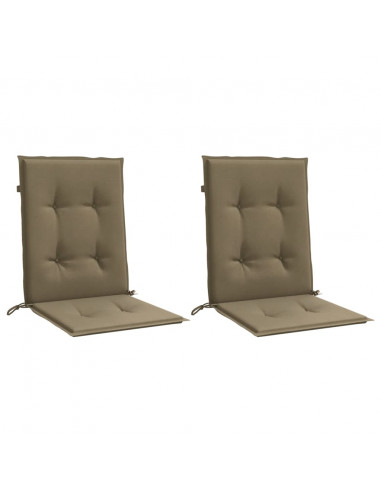 Cuscini Sedia Schiena Bassa 2 pz Tortora Mélange Tessuto