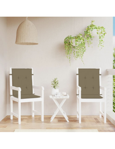 Cuscini Sedia Schiena Bassa 2 pz Tortora Mélange Tessuto