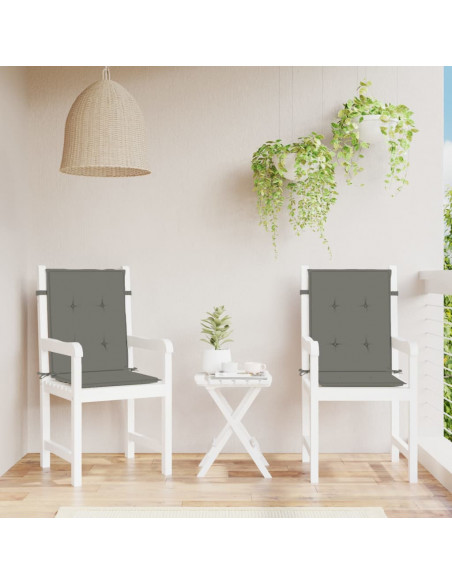 Cuscini Sedia Schiena Bassa 4 pz Grigio Mélange 100x50x4 cm