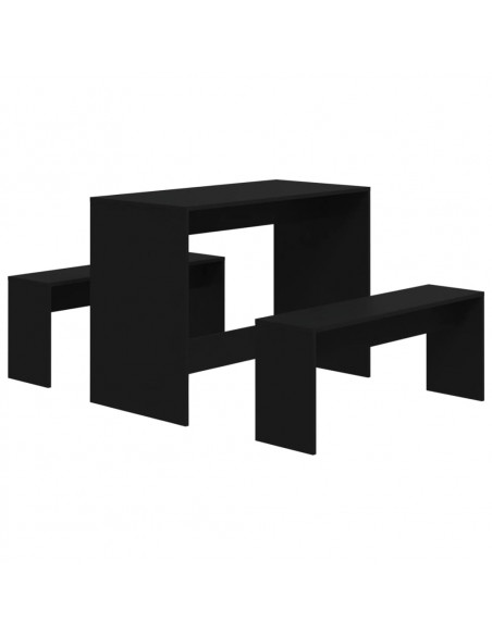 Set da Pranzo 3 pz Nero in Truciolato