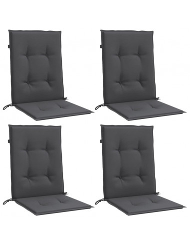 Cuscini Sedia Schiena Bassa 4 pz Antracite Mélange 100x50x4 cm