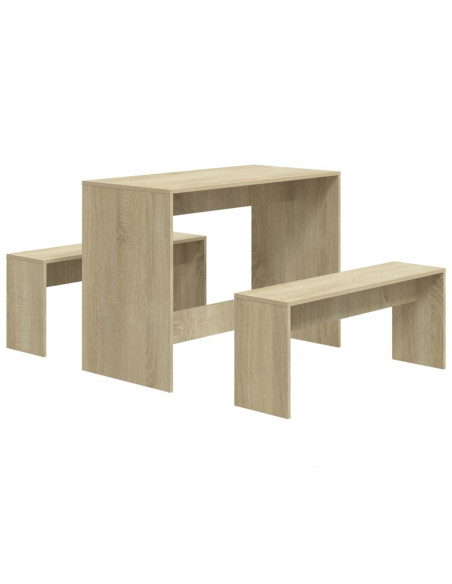 Set da Pranzo 3 pz Rovere Sonoma in Truciolato