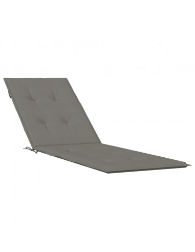 Cuscino per Sdraio Grigio Scuro Mélange (75+105)x50x3 Tessuto