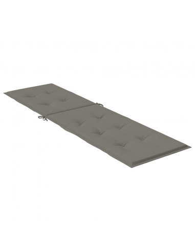 Cuscino per Sdraio Grigio Scuro Mélange (75+105)x50x3 Tessuto