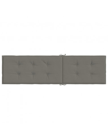 Cuscino per Sdraio Grigio Scuro Mélange (75+105)x50x3 Tessuto