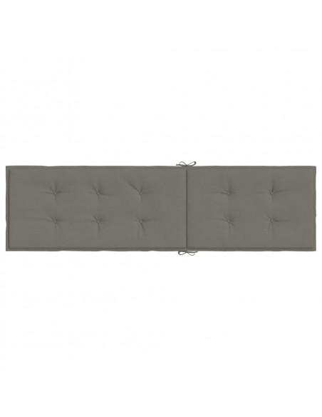 Cuscino per Sdraio Grigio Scuro Mélange (75+105)x50x3 Tessuto