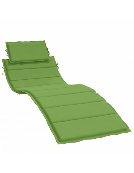 Lettino Prendisole con Cuscino Verde Mélange 186x58x3cm Tessuto
