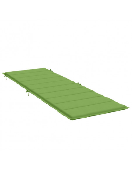 Lettino Prendisole con Cuscino Verde Mélange 186x58x3cm Tessuto