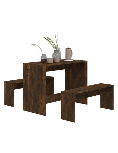 Set da Pranzo 3 pz Rovere Fumo in Truciolato