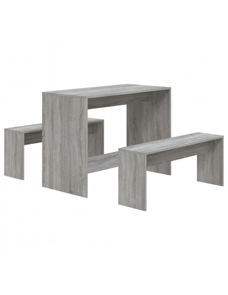 Set da Pranzo 3 pz Grigio Sonoma in Truciolato