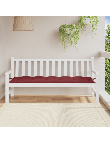Cuscino Panca da Giardino Rosso Vino Mélange 180x50x7cm Tessuto