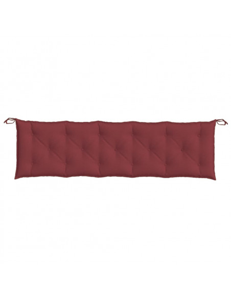 Cuscino Panca da Giardino Rosso Vino Mélange 180x50x7cm Tessuto