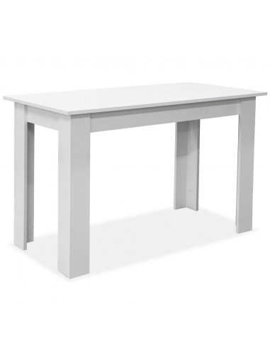 Tavolo da Pranzo e Panche 3 pz in Legno Multistrato Bianco