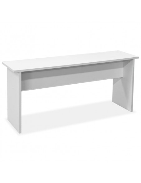 Tavolo da Pranzo e Panche 3 pz in Legno Multistrato Bianco
