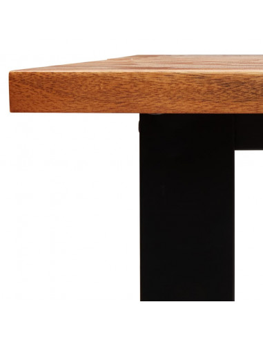 Set da Pranzo 3 pz con Bordi Vivi in Legno Massello di Acacia