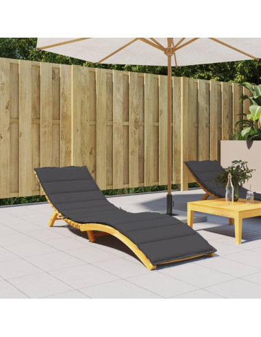 Lettino Prendisole con Cuscino Antracite Mélange 200x50x4 cm