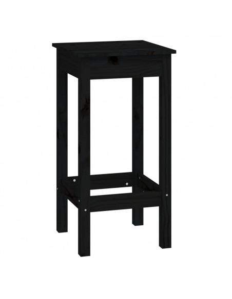 Set da Bar 9 pz Nero in Legno Massello di Pino