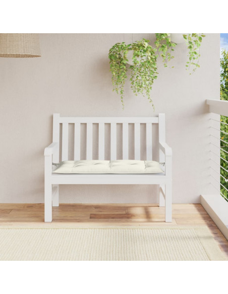 Cuscino Panca Giardino Crema Mélange 100x50x7 cm Tessuto
