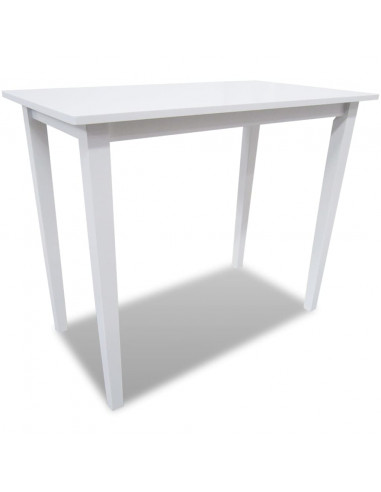 Set Tavolo da Bar in Legno Bianco e 4 Sedie da Bar