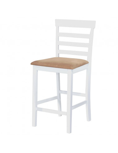 Set Tavolo da Bar in Legno Bianco e 4 Sedie da Bar