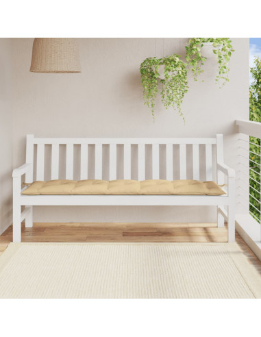 Cuscino Panca da Giardino Beige Mélange 180x50x7 cm in Tessuto