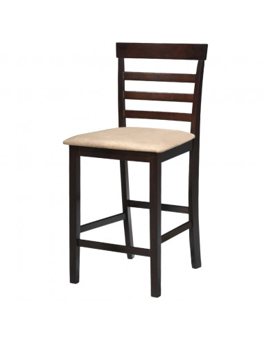 Set Tavolo da Bar in Legno Marrone e 4 Sedie da Bar