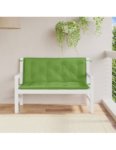 Cuscini Panca Giardino 2pz Verde Mélange 120x50x7 cm Tessuto