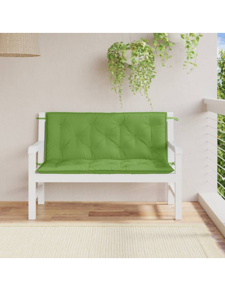Cuscini Panca Giardino 2pz Verde Mélange 120x50x7 cm Tessuto