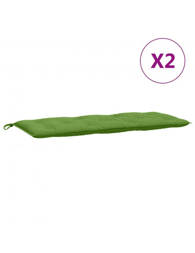 Cuscini Panca Giardino 2pz Verde Mélange 120x50x7 cm Tessuto