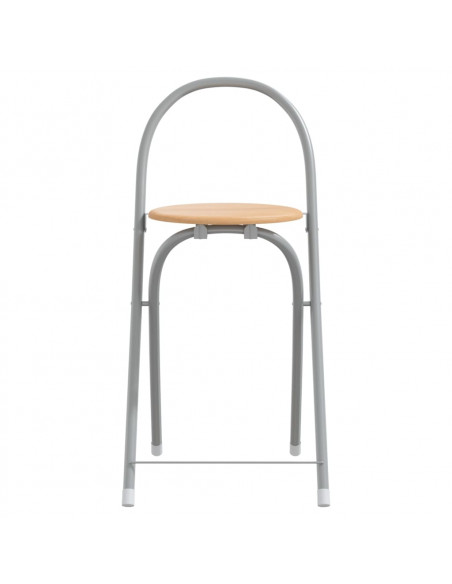 Set da Bar 3 pz Grigio e Marrone in Legno Multistrato e Ferro