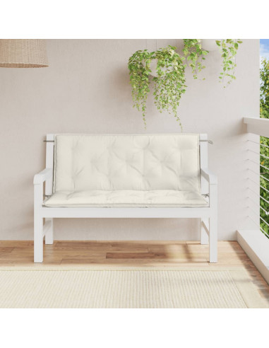 Cuscini Panca Giardino 2pz Crema Mélange 120x50x7 cm in Tessuto
