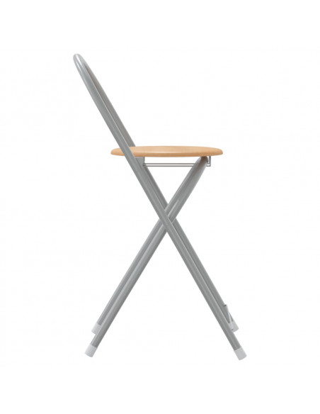 Set da Bar 3 pz Grigio e Marrone in Legno Multistrato e Ferro