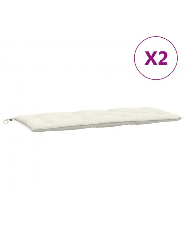 Cuscini Panca Giardino 2pz Crema Mélange 120x50x7 cm in Tessuto