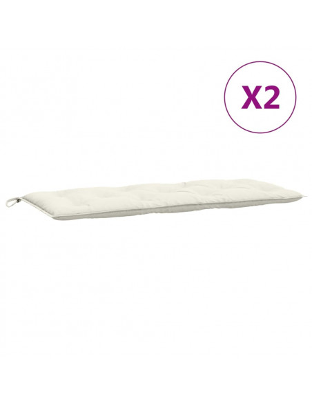 Cuscini Panca Giardino 2pz Crema Mélange 120x50x7 cm in Tessuto