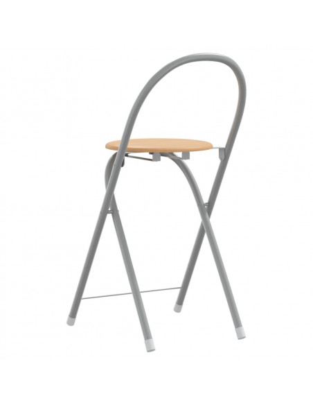 Set da Bar 3 pz Grigio e Marrone in Legno Multistrato e Ferro