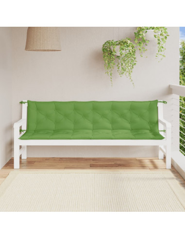 Cuscini Panca Giardino 2pz Verde Mélange 200x50x7 cm Tessuto
